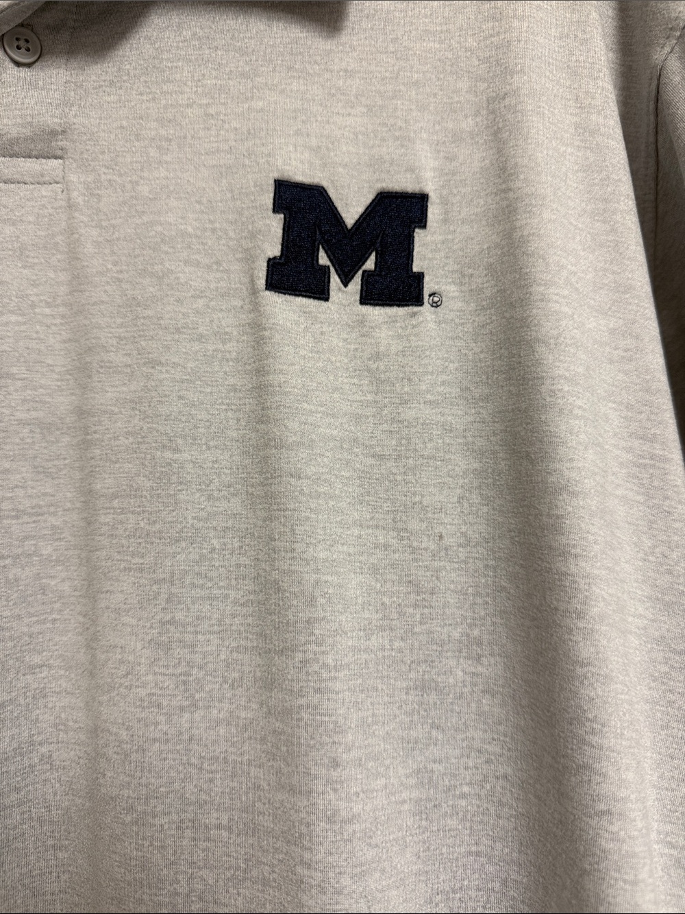 Men’s Champion U of M Polo, Grey, Size XL - Picture 2 of 4